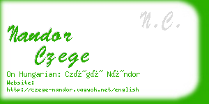 nandor czege business card